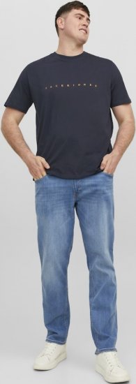 Jack & Jones STAR T-Shirt Dark Navy - Μακό μπλουζάκια - Aνδρικά μπλουζεσ μεγάλα μεγέθη