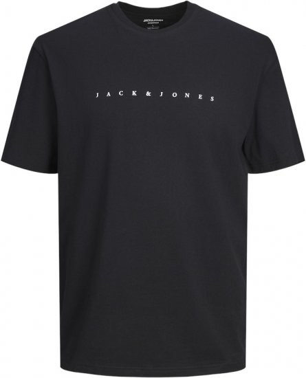Jack & Jones STAR T-Shirt Black - Μακό μπλουζάκια - Aνδρικά μπλουζεσ μεγάλα μεγέθη
