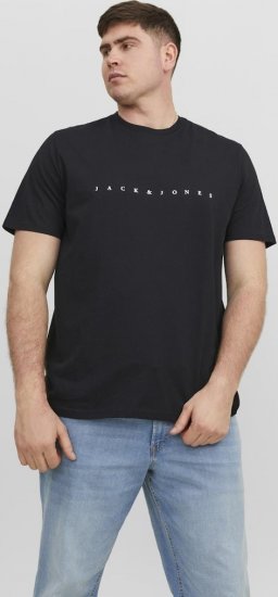 Jack & Jones STAR T-Shirt Black - Μακό μπλουζάκια - Aνδρικά μπλουζεσ μεγάλα μεγέθη