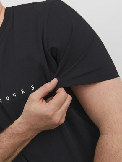 Jack & Jones STAR T-Shirt Black - Μακό μπλουζάκια - Aνδρικά μπλουζεσ μεγάλα μεγέθη