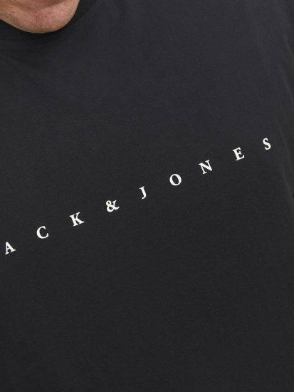 Jack & Jones STAR T-Shirt Black - Μακό μπλουζάκια - Aνδρικά μπλουζεσ μεγάλα μεγέθη
