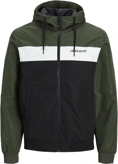 Jack & Jones RUSH Bomber Jacket with Hood Green - Μπουφάν - Aνδρικά μπουφαν μεγάλα μεγέθη