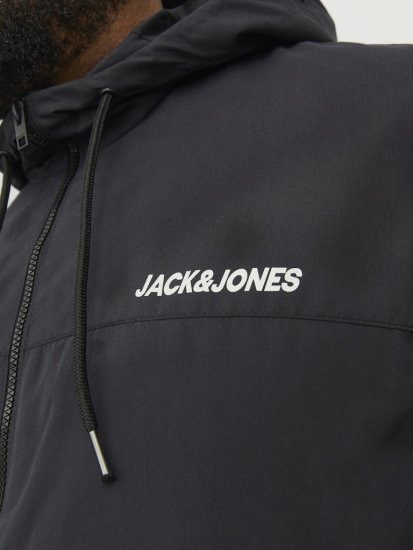 Jack & Jones RUSH SOLID Bomber Jacket with Hood Black - Μπουφάν - Aνδρικά μπουφαν μεγάλα μεγέθη