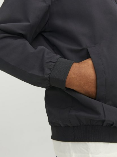Jack & Jones RUSH SOLID Bomber Jacket with Hood Black - Μπουφάν - Aνδρικά μπουφαν μεγάλα μεγέθη