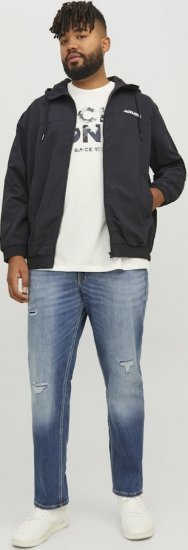 Jack & Jones RUSH SOLID Bomber Jacket with Hood Black - Μπουφάν - Aνδρικά μπουφαν μεγάλα μεγέθη