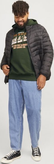 Jack & Jones 2 COL LOGO Hoodie Kombu Green - φούτερ/Φούτερ με κουκούλα - φούτερ/Φούτερ με κουκούλα ανδρικά μεγάλα μεγέθη 