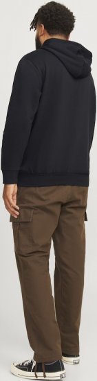 Jack & Jones 2 COL LOGO Hoodie Black - φούτερ/Φούτερ με κουκούλα - φούτερ/Φούτερ με κουκούλα ανδρικά μεγάλα μεγέθη 