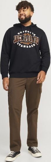 Jack & Jones 2 COL LOGO Hoodie Black - φούτερ/Φούτερ με κουκούλα - φούτερ/Φούτερ με κουκούλα ανδρικά μεγάλα μεγέθη 