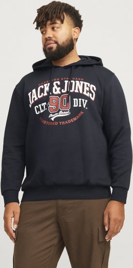 Jack & Jones 2 COL LOGO Hoodie Dark Navy - φούτερ/Φούτερ με κουκούλα - φούτερ/Φούτερ με κουκούλα ανδρικά μεγάλα μεγέθη 