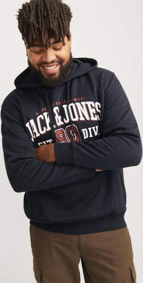 Jack & Jones 2 COL LOGO Hoodie Dark Navy - φούτερ/Φούτερ με κουκούλα - φούτερ/Φούτερ με κουκούλα ανδρικά μεγάλα μεγέθη 
