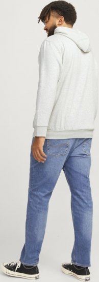 Jack & Jones 2 COL LOGO Hoodie White Melange - φούτερ/Φούτερ με κουκούλα - φούτερ/Φούτερ με κουκούλα ανδρικά μεγάλα μεγέθη 