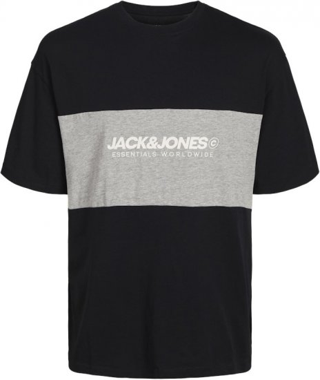 Jack & Jones LEGACY BLOCKING T-Shirt Black - Μακό μπλουζάκια - Aνδρικά μπλουζεσ μεγάλα μεγέθη