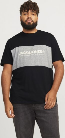Jack & Jones LEGACY BLOCKING T-Shirt Black - Μακό μπλουζάκια - Aνδρικά μπλουζεσ μεγάλα μεγέθη