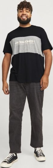 Jack & Jones LEGACY BLOCKING T-Shirt Black - Μακό μπλουζάκια - Aνδρικά μπλουζεσ μεγάλα μεγέθη