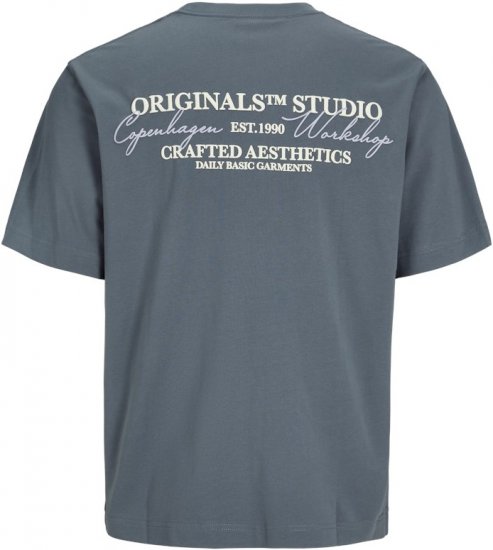 Jack & Jones Lington Crew Neck T-Shirt Grey - Μακό μπλουζάκια - Aνδρικά μπλουζεσ μεγάλα μεγέθη
