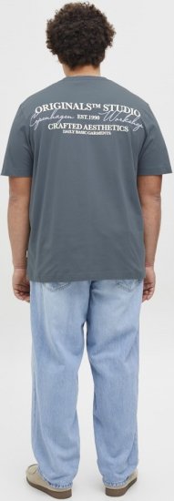 Jack & Jones Lington Crew Neck T-Shirt Grey - Μακό μπλουζάκια - Aνδρικά μπλουζεσ μεγάλα μεγέθη