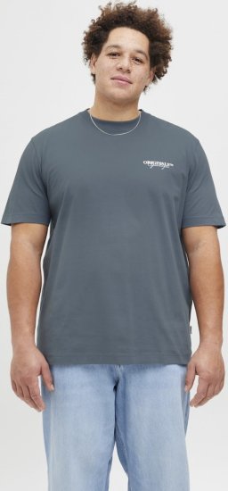 Jack & Jones Lington Crew Neck T-Shirt Grey - Μακό μπλουζάκια - Aνδρικά μπλουζεσ μεγάλα μεγέθη