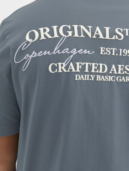 Jack & Jones Lington Crew Neck T-Shirt Grey - Μακό μπλουζάκια - Aνδρικά μπλουζεσ μεγάλα μεγέθη