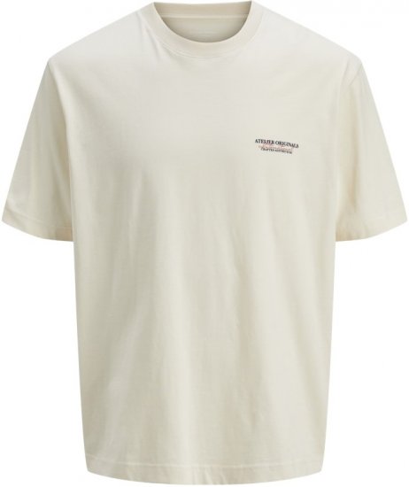 Jack & Jones Lington Crew Neck T-Shirt White - Μακό μπλουζάκια - Aνδρικά μπλουζεσ μεγάλα μεγέθη
