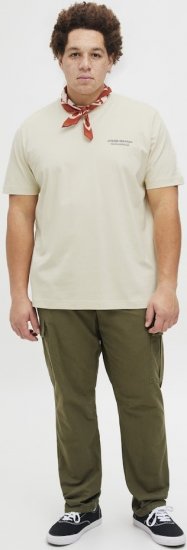 Jack & Jones Lington Crew Neck T-Shirt White - Μακό μπλουζάκια - Aνδρικά μπλουζεσ μεγάλα μεγέθη