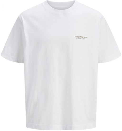 Jack & Jones Lington Crew Neck T-Shirt Bright White - Μακό μπλουζάκια - Aνδρικά μπλουζεσ μεγάλα μεγέθη