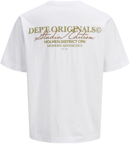 Jack & Jones Lington Crew Neck T-Shirt Bright White - Μακό μπλουζάκια - Aνδρικά μπλουζεσ μεγάλα μεγέθη