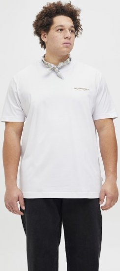 Jack & Jones Lington Crew Neck T-Shirt Bright White - Μακό μπλουζάκια - Aνδρικά μπλουζεσ μεγάλα μεγέθη