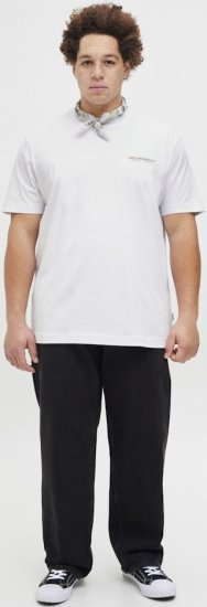 Jack & Jones Lington Crew Neck T-Shirt Bright White - Μακό μπλουζάκια - Aνδρικά μπλουζεσ μεγάλα μεγέθη