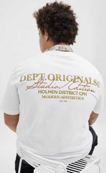 Jack & Jones Lington Crew Neck T-Shirt Bright White - Μακό μπλουζάκια - Aνδρικά μπλουζεσ μεγάλα μεγέθη