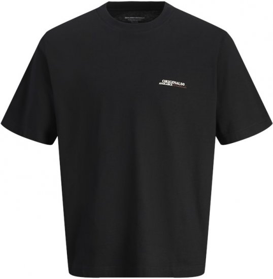 Jack & Jones Lington Crew Neck T-Shirt Black - Μακό μπλουζάκια - Aνδρικά μπλουζεσ μεγάλα μεγέθη