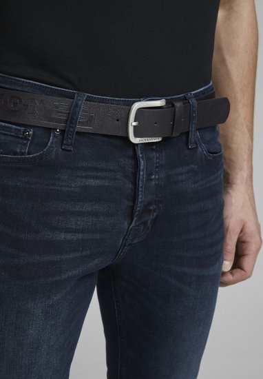 Jack & Jones HARRY Belt Black - Ζώνες - Ανδρικές ζώνες μεγάλα μεγέθη