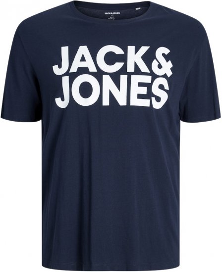 Jack & Jones CORP Logo T-Shirt Navy Blazer - Μακό μπλουζάκια - Aνδρικά μπλουζεσ μεγάλα μεγέθη