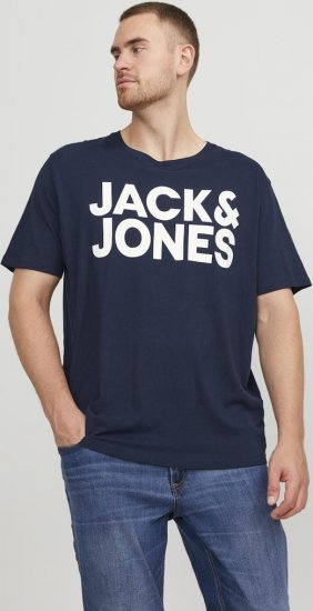 Jack & Jones CORP Logo T-Shirt Navy Blazer - Μακό μπλουζάκια - Aνδρικά μπλουζεσ μεγάλα μεγέθη