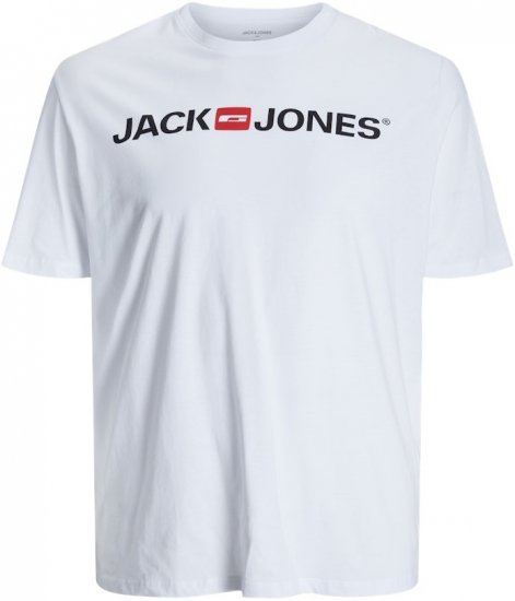 Jack & Jones JJECORP LOGO T-Shirt White - Μακό μπλουζάκια - Aνδρικά μπλουζεσ μεγάλα μεγέθη