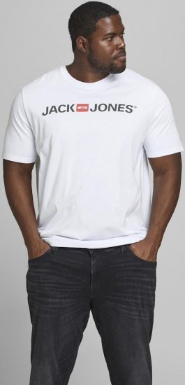 Jack & Jones JJECORP LOGO T-Shirt White - Μακό μπλουζάκια - Aνδρικά μπλουζεσ μεγάλα μεγέθη