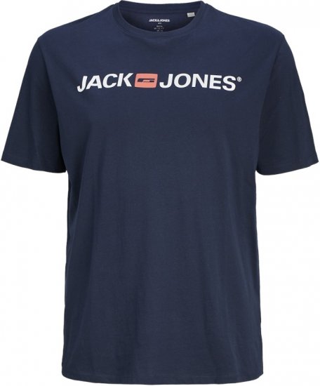 Jack & Jones Corp Logo Crew Neck T-Shirt Navy Blazer - Μακό μπλουζάκια - Aνδρικά μπλουζεσ μεγάλα μεγέθη