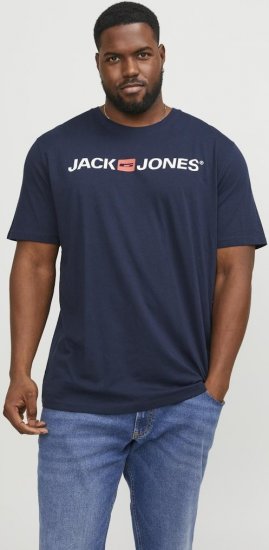 Jack & Jones Corp Logo Crew Neck T-Shirt Navy Blazer - Μακό μπλουζάκια - Aνδρικά μπλουζεσ μεγάλα μεγέθη