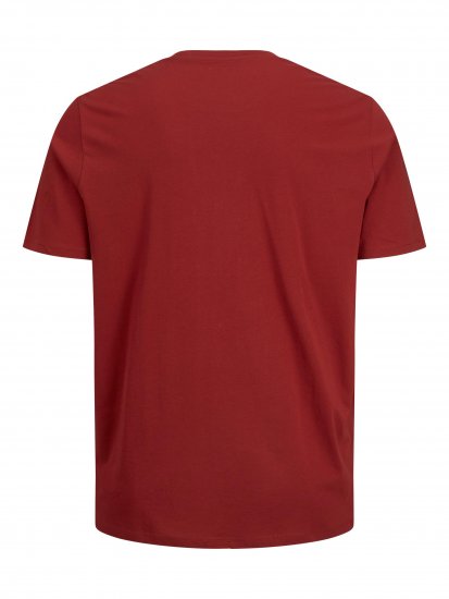 Jack & Jones JJELOGO TEE Red - Μακό μπλουζάκια - Aνδρικά μπλουζεσ μεγάλα μεγέθη