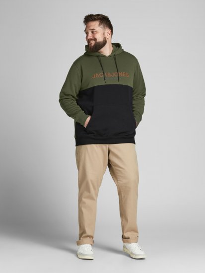 Jack & Jones JJEURBAN BLOCKING SWEAT Forest Green - φούτερ/Φούτερ με κουκούλα - φούτερ/Φούτερ με κουκούλα ανδρικά μεγάλα μεγέθη 