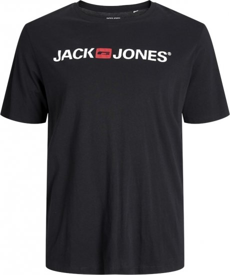 Jack & Jones Corp Logo Crew Neck T-Shirt Black - Μακό μπλουζάκια - Aνδρικά μπλουζεσ μεγάλα μεγέθη