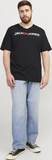 Jack & Jones Corp Logo Crew Neck T-Shirt Black - Μακό μπλουζάκια - Aνδρικά μπλουζεσ μεγάλα μεγέθη