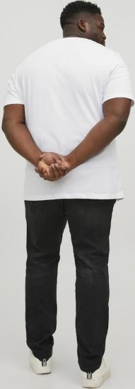 Jack & Jones CORP Logo T-Shirt White w Large Black Print - Μακό μπλουζάκια - Aνδρικά μπλουζεσ μεγάλα μεγέθη