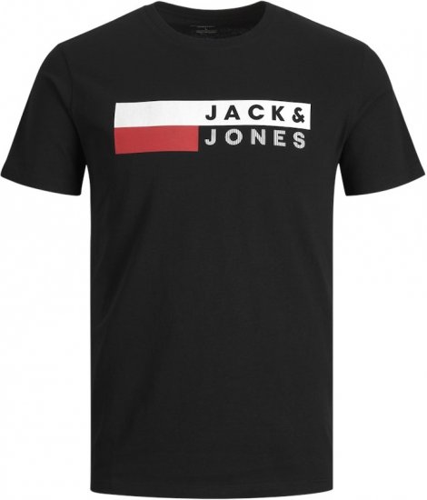 Jack & Jones CORP Logo T-Shirt Black/PLAY 4 - Μακό μπλουζάκια - Aνδρικά μπλουζεσ μεγάλα μεγέθη