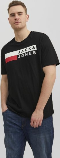 Jack & Jones CORP Logo T-Shirt Black/PLAY 4 - Μακό μπλουζάκια - Aνδρικά μπλουζεσ μεγάλα μεγέθη