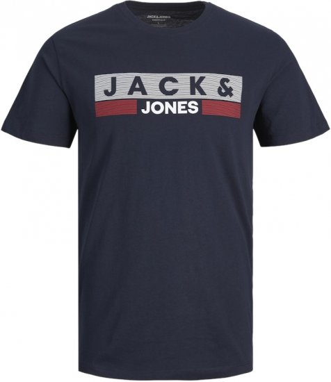 Jack & Jones CORP Logo T-Shirt Navy/PLAY 4 - Μακό μπλουζάκια - Aνδρικά μπλουζεσ μεγάλα μεγέθη