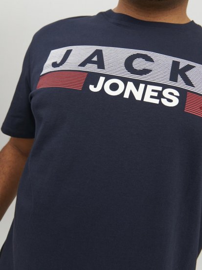 Jack & Jones CORP Logo T-Shirt Navy/PLAY 4 - Μακό μπλουζάκια - Aνδρικά μπλουζεσ μεγάλα μεγέθη
