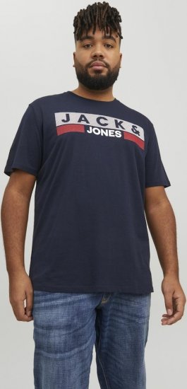 Jack & Jones CORP Logo T-Shirt Navy/PLAY 4 - Μακό μπλουζάκια - Aνδρικά μπλουζεσ μεγάλα μεγέθη