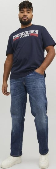 Jack & Jones CORP Logo T-Shirt Navy/PLAY 4 - Μακό μπλουζάκια - Aνδρικά μπλουζεσ μεγάλα μεγέθη
