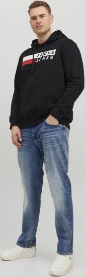 Jack & Jones CORP LOGO PLAY 4 Print Hoodie Black - φούτερ/Φούτερ με κουκούλα - φούτερ/Φούτερ με κουκούλα ανδρικά μεγάλα μεγέθη 