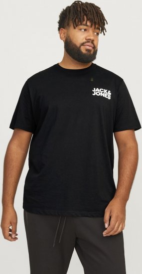 Jack & Jones CORP Logo T-Shirt Black - Μακό μπλουζάκια - Aνδρικά μπλουζεσ μεγάλα μεγέθη
